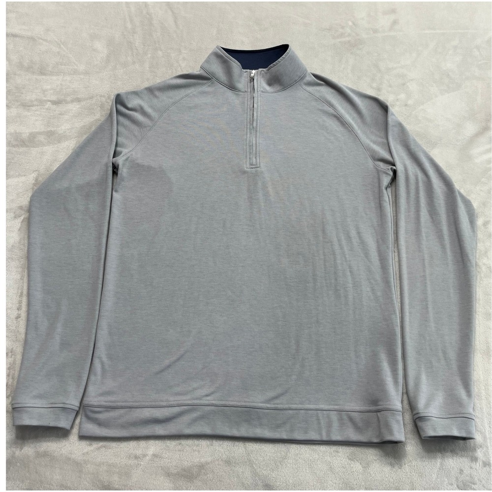 Peter Millar Crown Crafted Quarter Zip Men Small Gray Performance Pullover